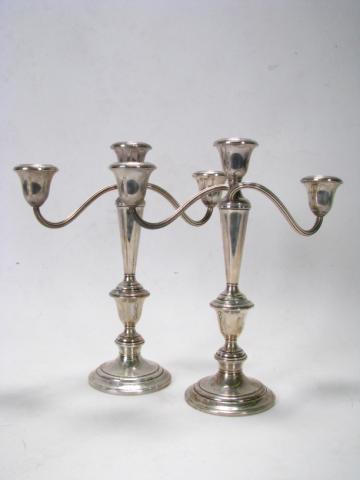 Appraisal: Pair of sterling weighted Gorham candelabra tall