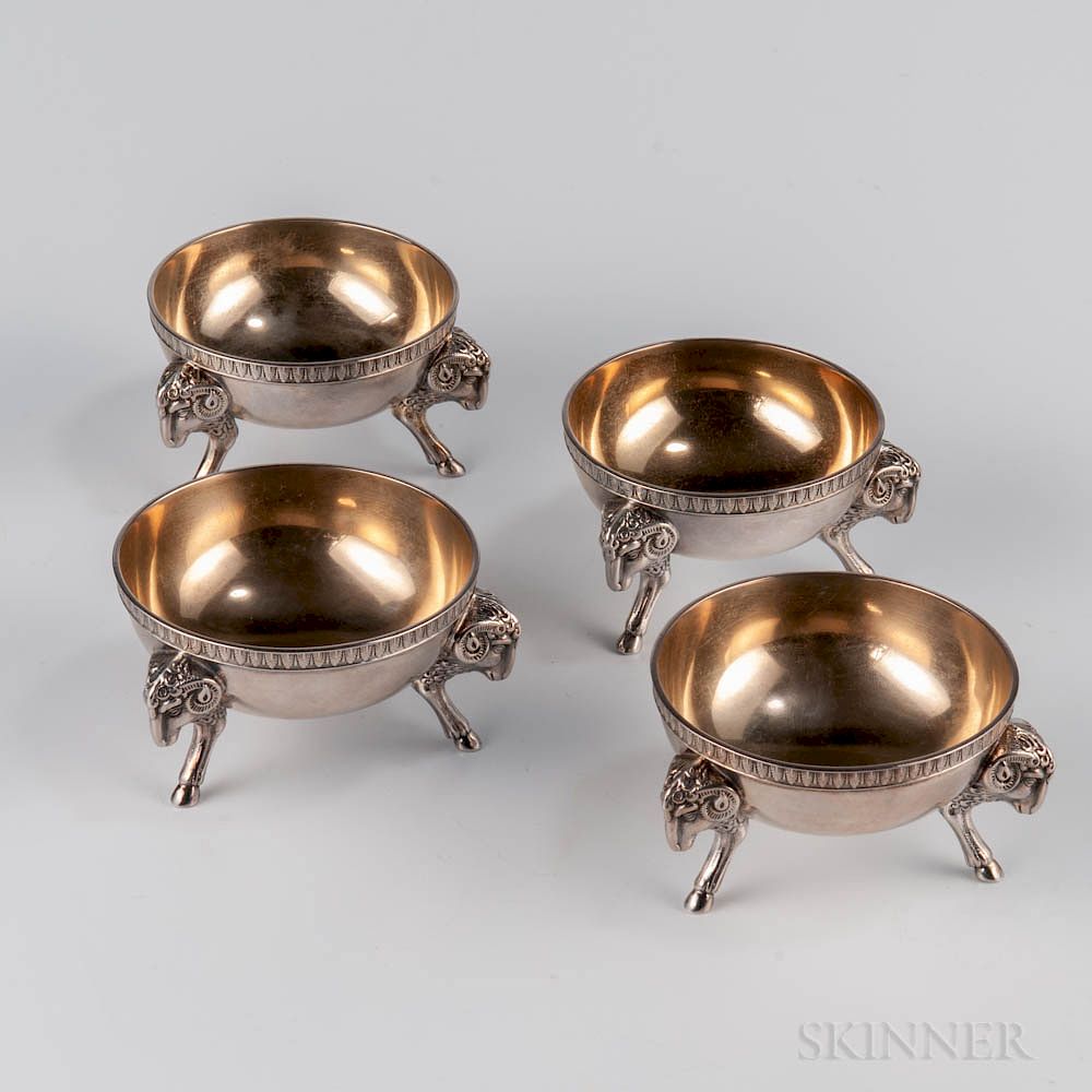 Appraisal: Four Tiffany Co Sterling Silver Salt Cellars Four Tiffany Co