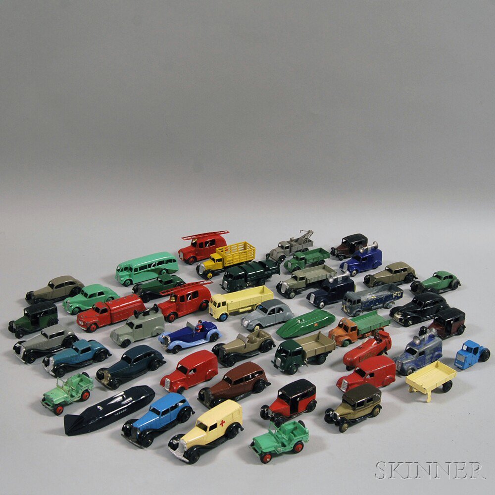 Appraisal: Forty-five Meccano Dinky Toys Die-cast Metal Automobiles Trucks Vans and