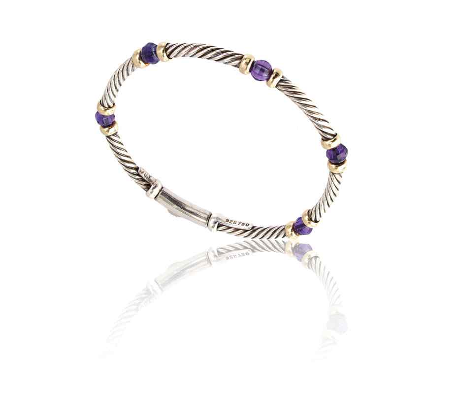 Appraisal: DAVID YURMAN CABLE BRACELET K yellow gold and sterling silver