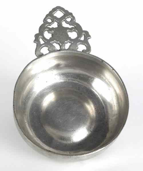 Appraisal: Providence Rhode Island pewter porringer ca bearing the touch of