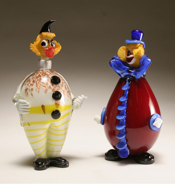 Appraisal: Two Murano art glass clowns one a decanter H The