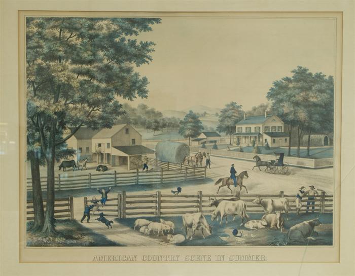 Appraisal: Hand-colored lithograph American Country Scene in Summer published by John