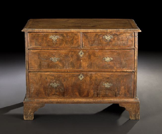 Appraisal: Queen Anne Walnut Chest third quarter th century the rectangular