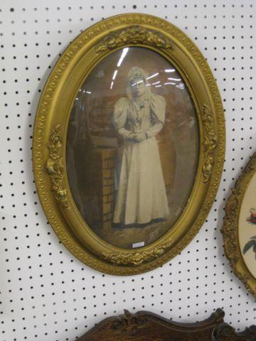 Appraisal: Victorian Image of an Anxious Bride oval convex frame x