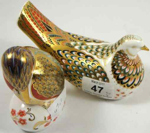 Appraisal: Royal Crown Derby Paperweights Dove and a Kingfisher on base