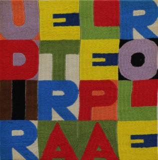 Appraisal: BOETTI Alighiero Embroidery Udire Tra Le Parole Read Between the