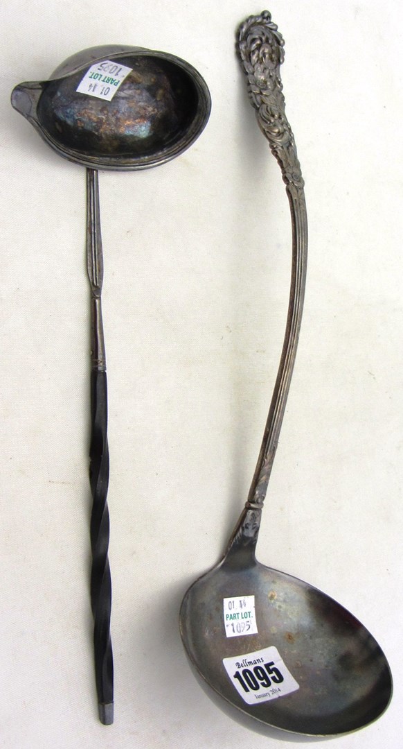 Appraisal: A Sterling soup ladle detailed Birks the handle with cast