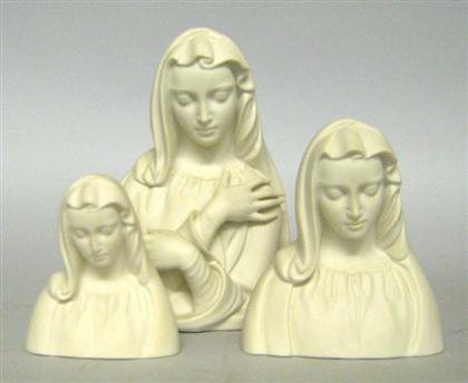 Appraisal: Three Boehm bisque busts of the Virgin Mary all stamped