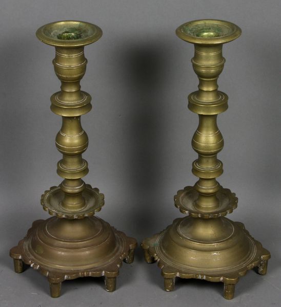 Appraisal: th Century Continental brass candlesticks x EST