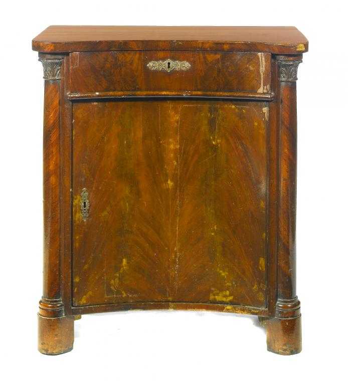 Appraisal: A NAPOLEON III MAHOGANY COMMODE with concave front fitted with