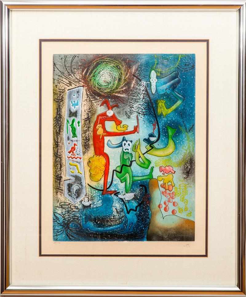 Appraisal: Roberto Matta - Carne-Amont Etching and aquatint in colors on