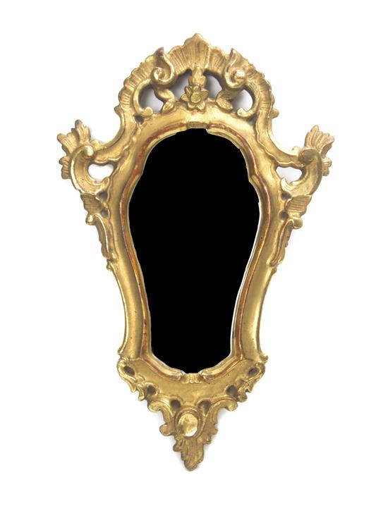 Appraisal: Sale Lot An Italian Giltwood Mirror of cartouche form together