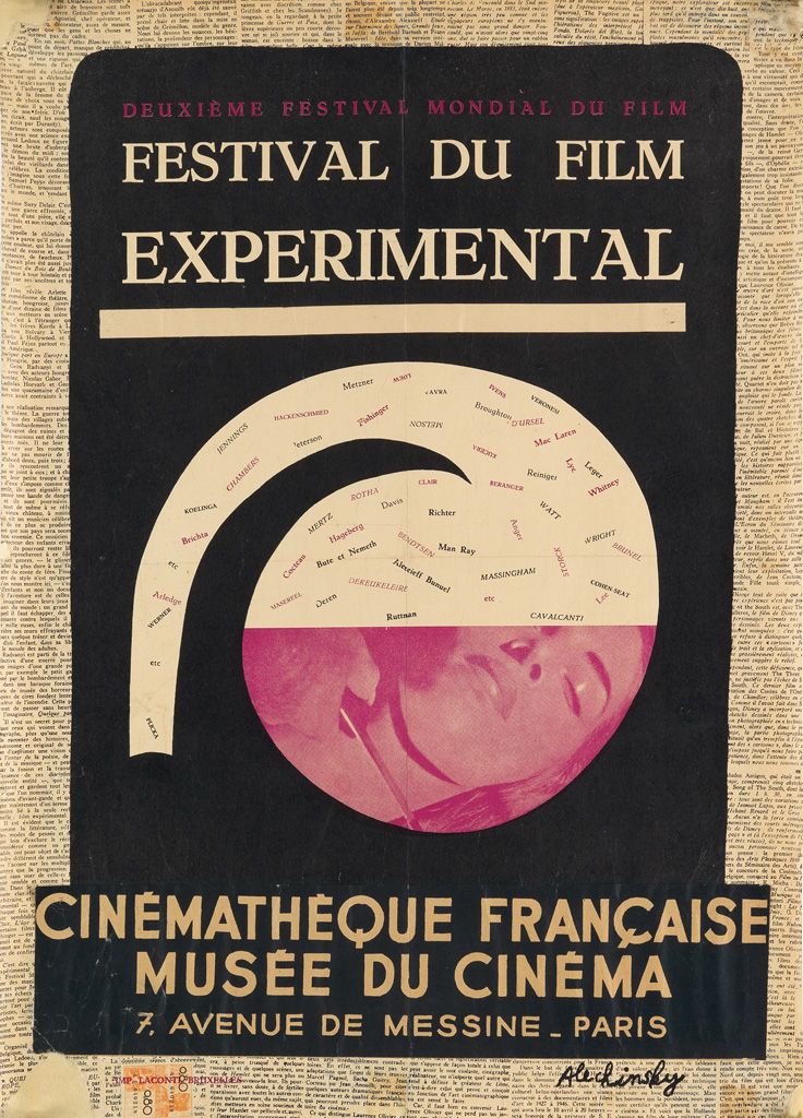 Appraisal: PIERRE ALECHINSKY - FESTIVAL DU FILM EXPERIMENTAL Mixed media collage