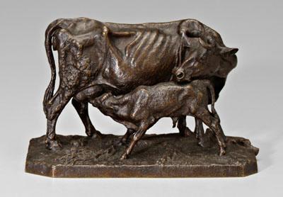 Appraisal: Bronze after Mene Vache et son veau a Flemish cow