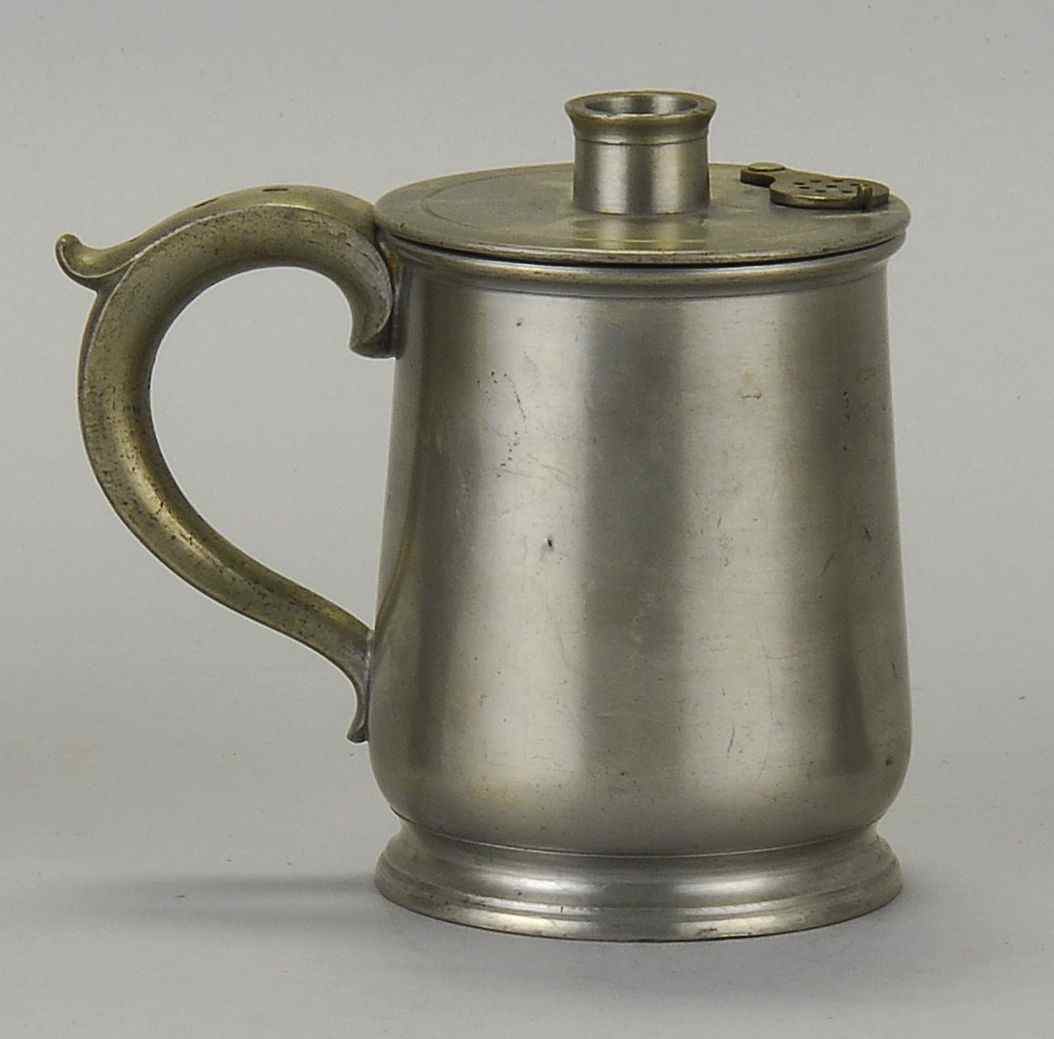 Appraisal: ANTIQUE AMERICAN PEWTER INFUSION POT th CenturyMaker unknown Height ''