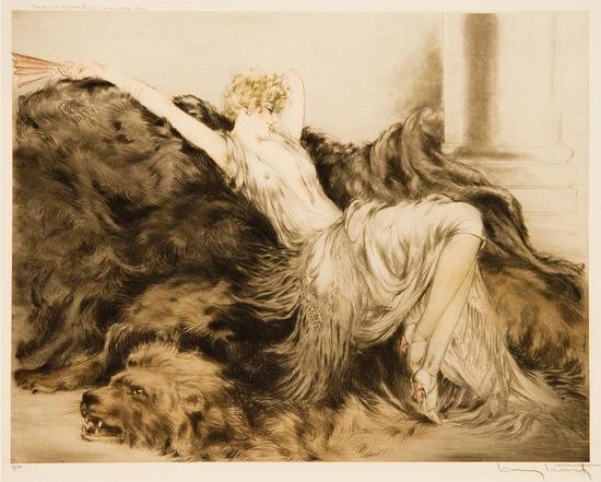 Appraisal: Louis Icart - laziness h c i etching and aquatint