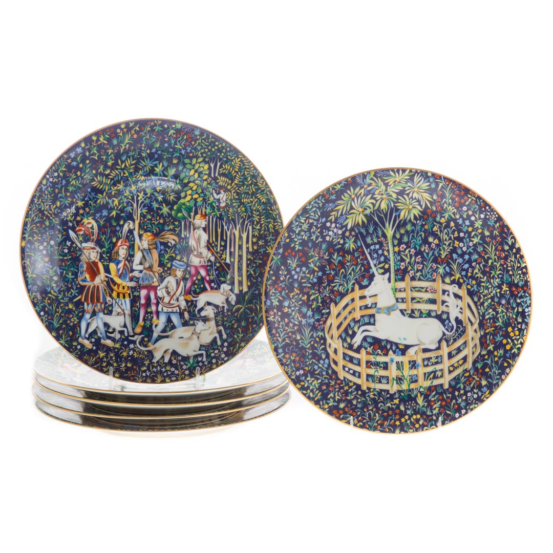 Appraisal: Six Haviland Limoges plates Limited edition from La Chasse a