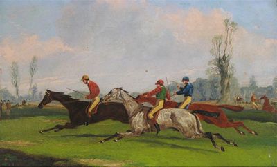 Appraisal: Henry Alken Junior - Steeple chasing scenes A set of