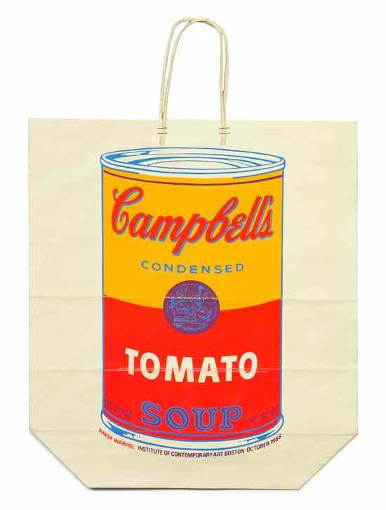 Appraisal: Andy Warhol American - Campbells soup can shopping bag silkscreen