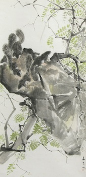 Appraisal: Chen Wen Hsi Wenxi Chinese - Five Squirrels Watercolor and