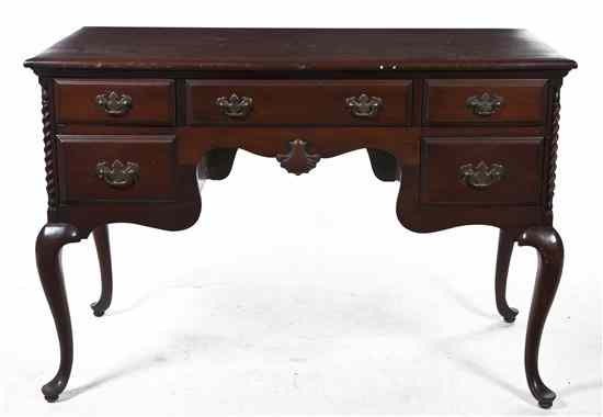 Appraisal: A Queen Anne Style Mahogany Lowboy the rectangular top above