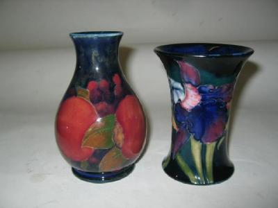 Appraisal: A MOORCROFT POTTERY VASE of waisted form tube lined in