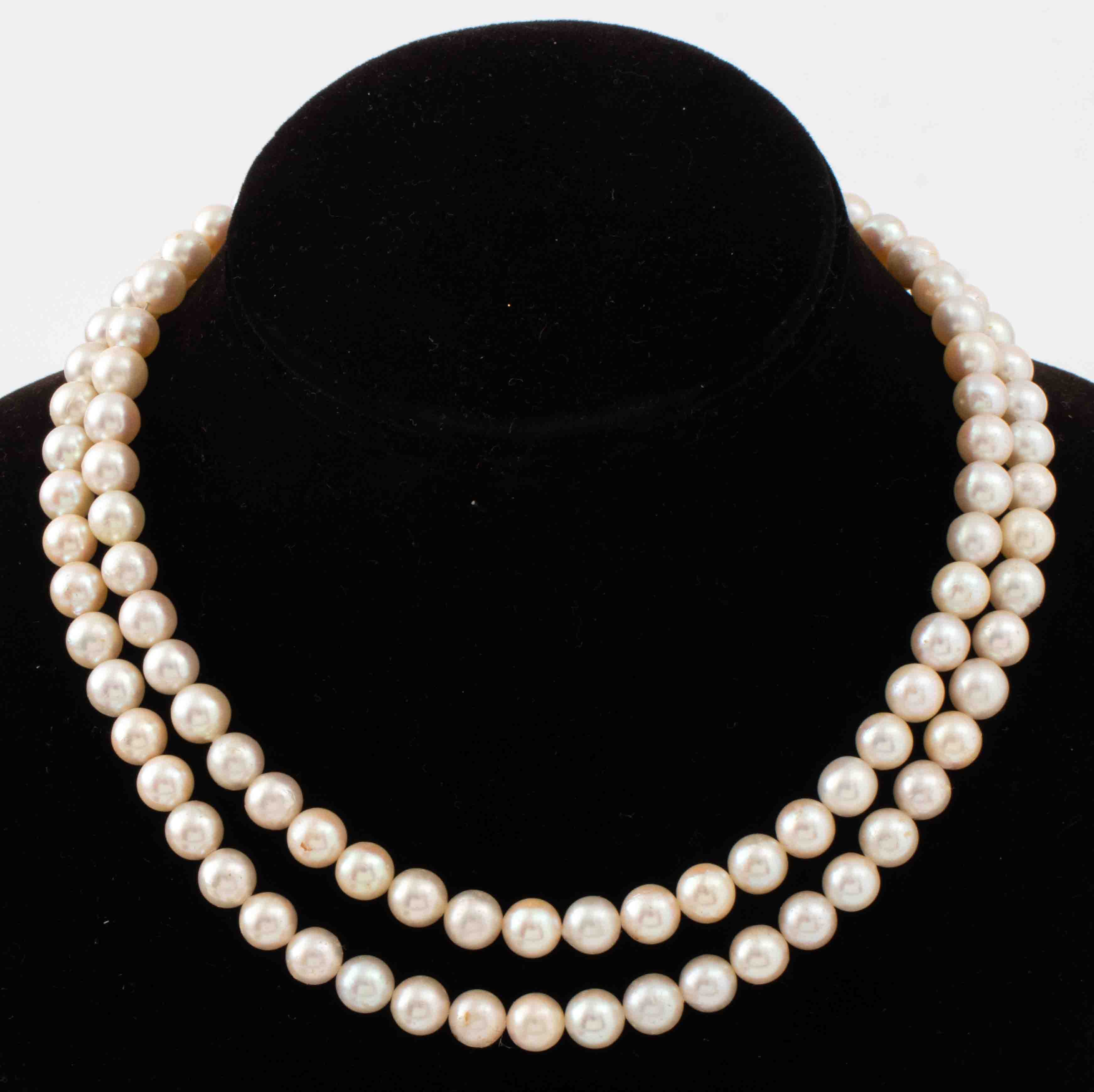 Appraisal: K YELLOW GOLD CLASP - MM PEARL NECKLACE K yellow