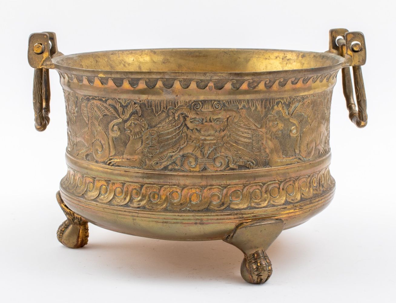 Appraisal: RENAISSANCE REVIVAL GILT-BRASS PLANTER TH C Renaissance Revival gilt-brass Jardiniere