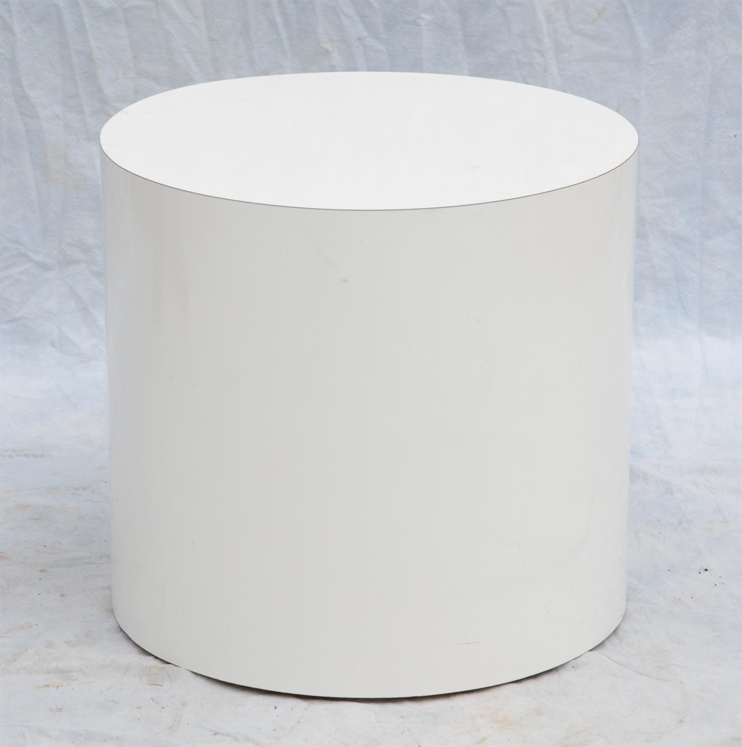 Appraisal: White Laminate Drum Table diameter h