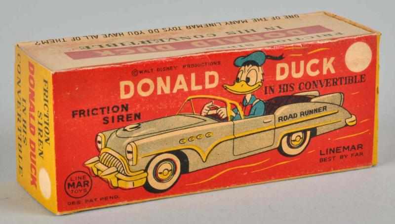 Appraisal: Linemar Walt Disney Donald Duck Auto Toy Box Description Box