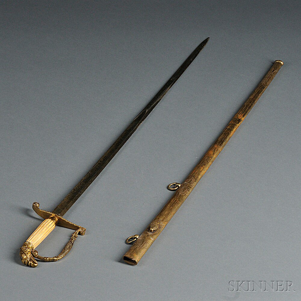 Appraisal: Eagle-pommel Sword and Scabbard c early to mid- th century