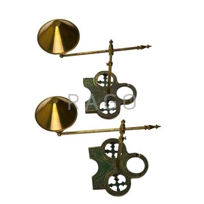 Appraisal: GOTHIC REVIVAL Pair of adjustable desk-mounting lamps ca Enameled brass