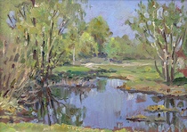 Appraisal: Nikolai Ovchinnikov Russian - Spring Oil on board image size