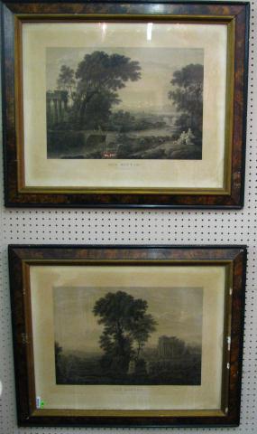 Appraisal: Pair of antique framed etchings - 'Der Morgen' c -