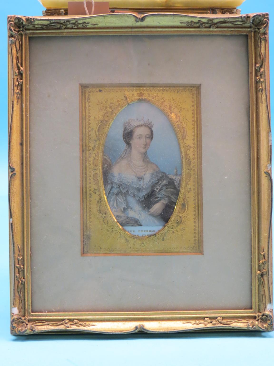 Appraisal: A Victorian Baxter portrait print Eugenie Empress of the French