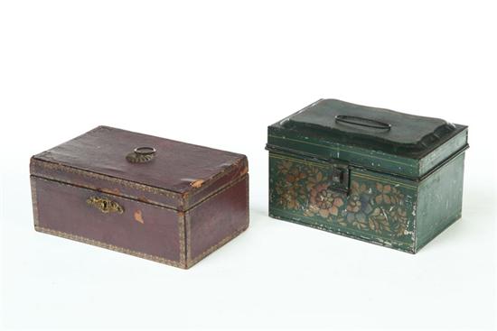 Appraisal: TWO BOXES American nd half- th century Tole box with