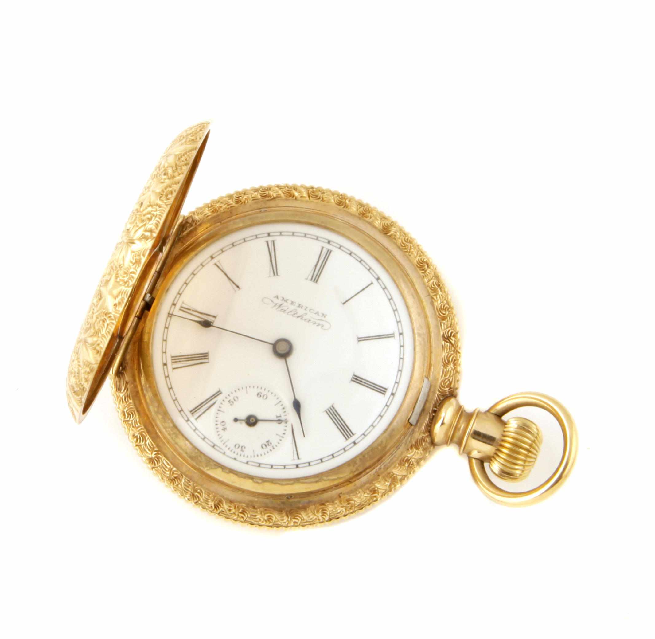 Appraisal: A k gold hunter cased pocket watch mm