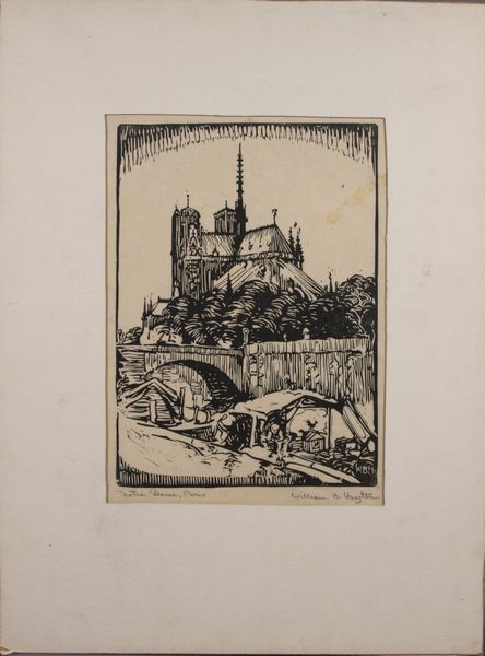 Appraisal: William B Hazelton American - Notre Dame Paris woodcut print