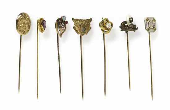 Appraisal: A Collection of Antique Stickpins consisting of an Art Nouveau