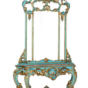 Appraisal: A Painted Italian Baroque Style Console Table and Mirror th