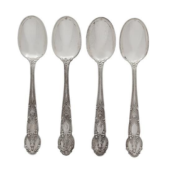 Appraisal: Four American Silver Serving Spoons Tiffany Co New York NY