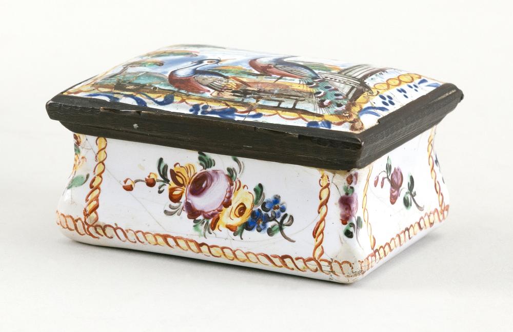 Appraisal: ENGLISH ENAMEL SNUFF BOX CIRCA LENGTH ENGLISH ENAMEL SNUFF BOX