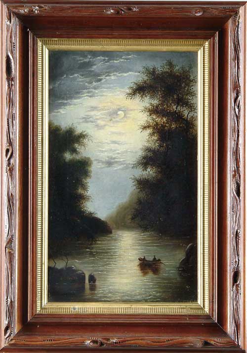 Appraisal: EDMUND C COATES American - MOONLIGHT BOAT RIDE Oil on