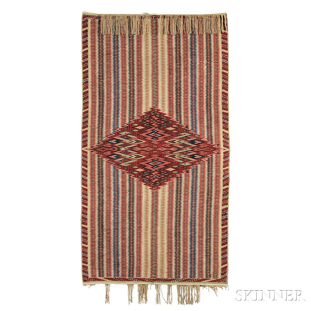 Appraisal: Late Classic Saltillo Serape woven in two pieces with conglomerate