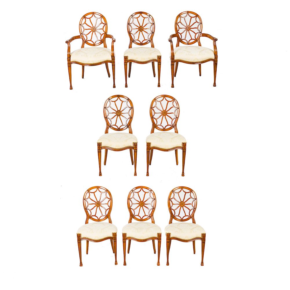 Appraisal: Eight John Widdicomb walnut finish dining chairs th century two