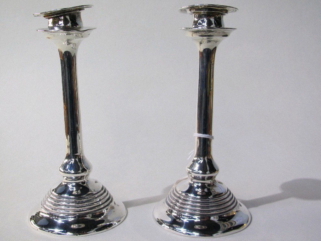 Appraisal: Pair of silver candl