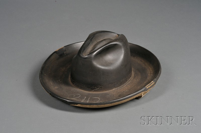 Appraisal: Rubber Hat Makers Mold with heavy canvas lining marked