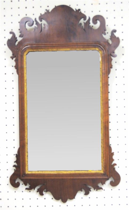 Appraisal: Chippendale wall mirror late th early th C mahogany veneer