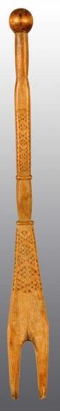 Appraisal: Folk Art Wooden Laundry Bride Stick Description Incised with diamond